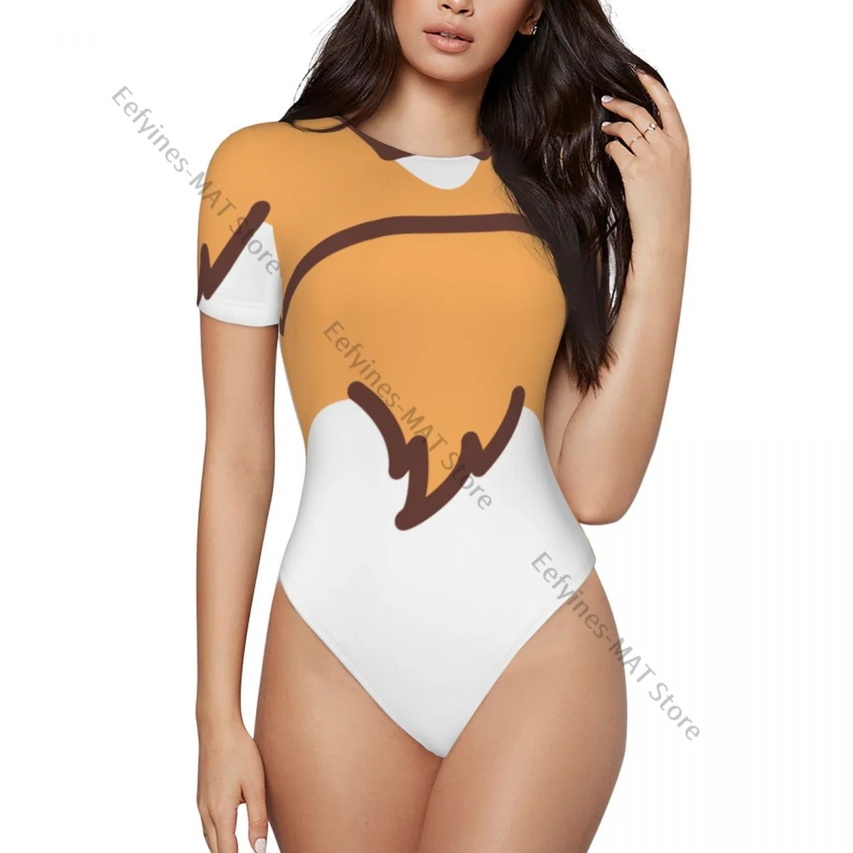 Woman Slim Bottoming Jumpsuit Cute Corgi Butt Female Short Jumpsuit Bodysiut Sexy Clothes