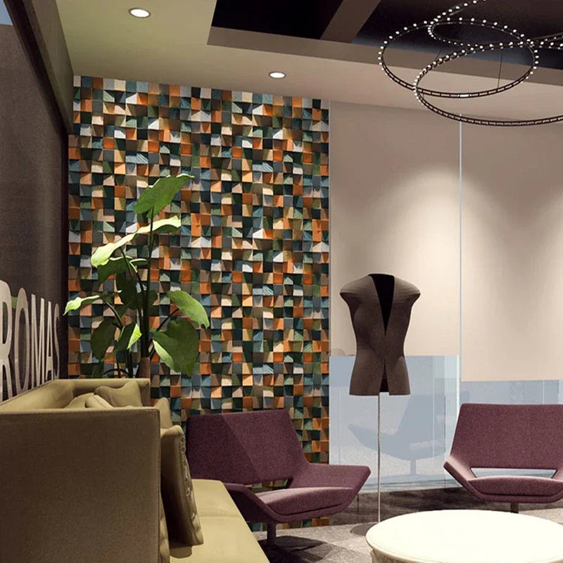 Decorative Acoustic Wall Panels – 3D Mosaic Wood Tiles for Stylish Sound Control