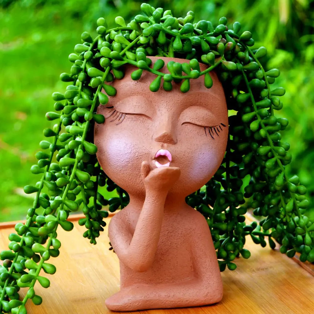 Girls Face Head Flower Planter β Unique Home Accessories for Elegant Interior Design Accents | Free Shipping Worldwide!