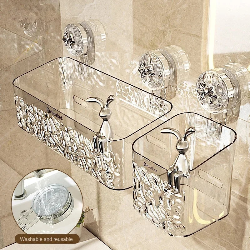 Home Décor Sale: Easy-Install Shower Suction Cup Shelf | Bathroom Organizer for Home Accessories and Interior Design Accents