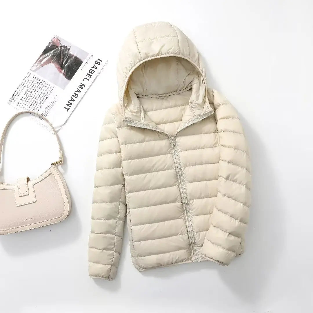 15 Colors Women Hooded Puffer Jackets 2023 New Spring Winter 90% White Duck Down Female Coats Ultralight Packable Casual Parkas