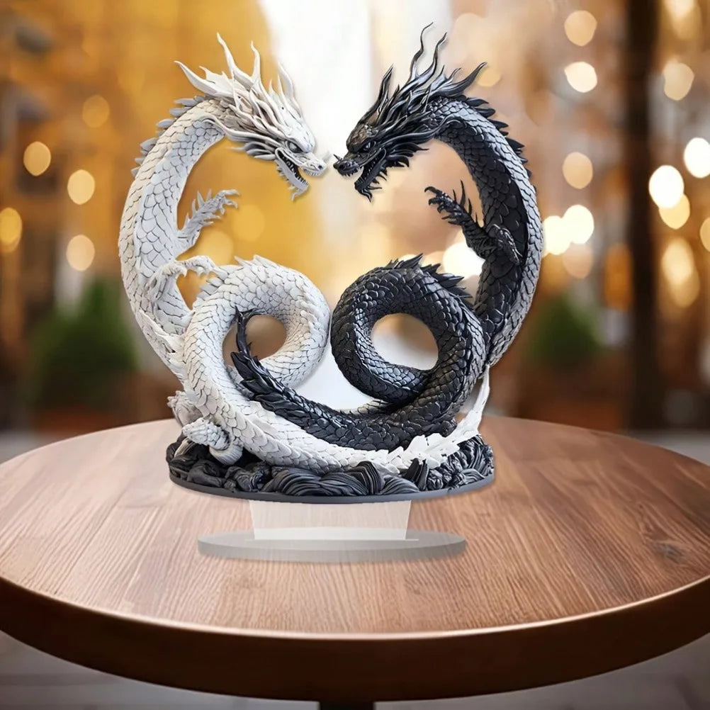 Bohemian Yin Yang Dragon Desk Decor β Unique Home Accessories for Modern Interior Design