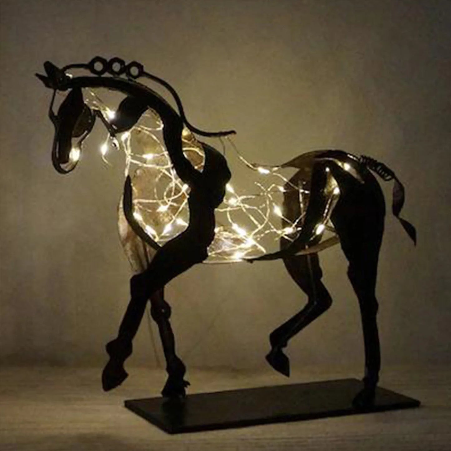 Best Home Accessories Sale β Modern Abstract Horse Sculpture with String Lights for Elegant Home Decor β Home Art & Interior Design Accents