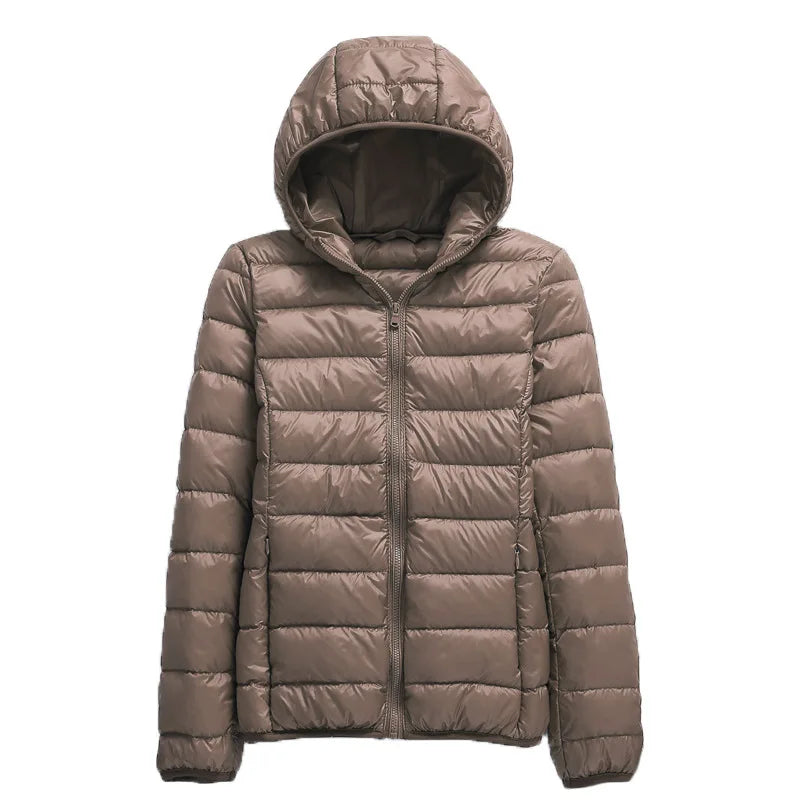 15 Colors Women Hooded Puffer Jackets 2023 New Spring Winter 90% White Duck Down Female Coats Ultralight Packable Casual Parkas