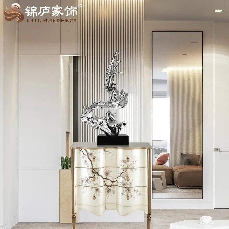 Luxury Spray Large Statue Modern Figurine Nordic Creative Gold Sculpture