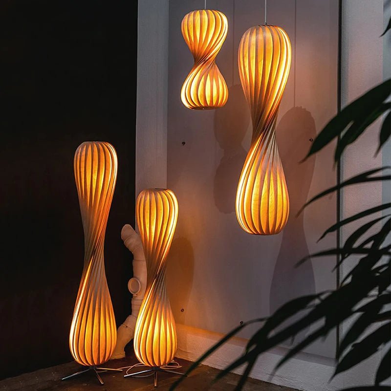 Illuminate Your Space with Elegance: 2023 Wabi Sabi Wooden Floor Lamp - Perfect Home Accessory!
