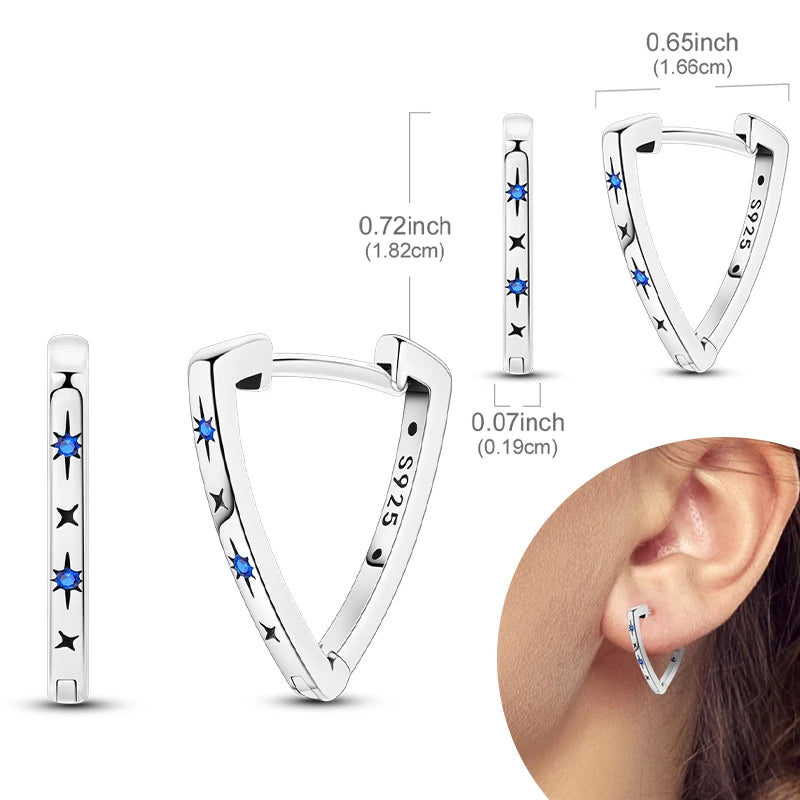 925 Sterling Silver Hoops Earrings Hypoallergenic Hoops Earrings With Zirconia Fashion High Quality Jewelry for Women Girls