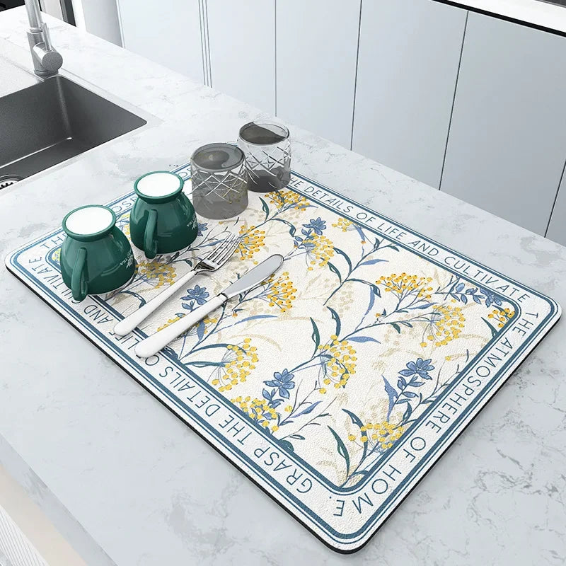 Home Decor Sale Super Absorbent Kitchen Draining Mat for Home Accessories Bathroom Panel Art Interior Design Accents Cut Cost of Living
