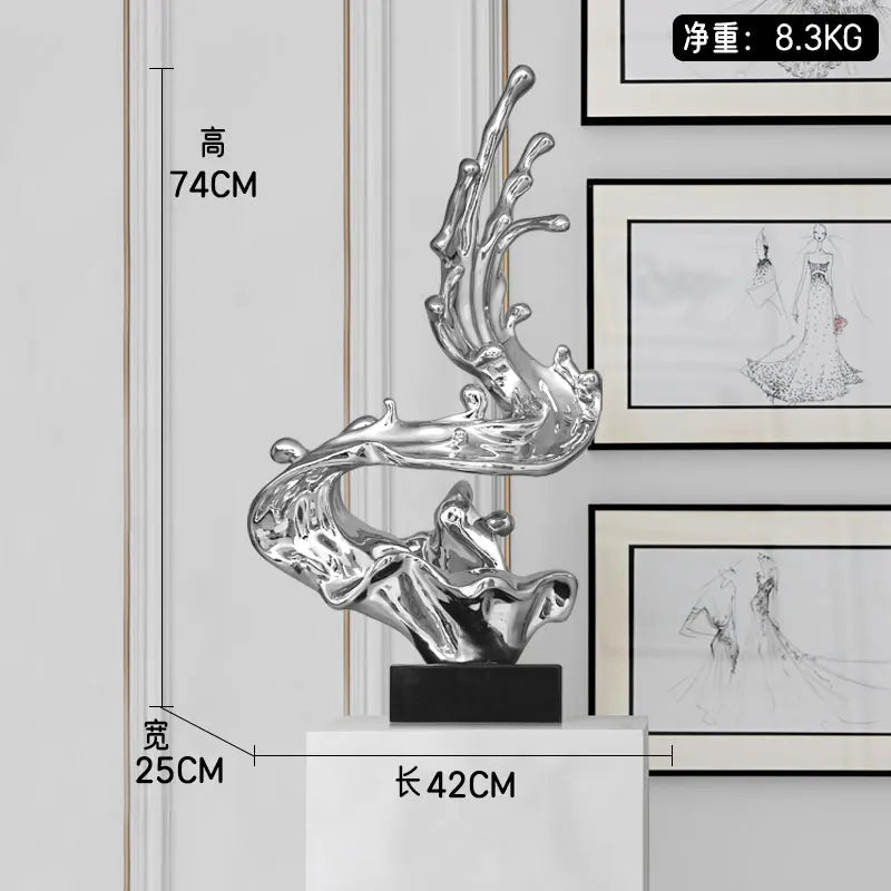 Luxury Spray Large Statue Modern Figurine Nordic Creative Gold Sculpture