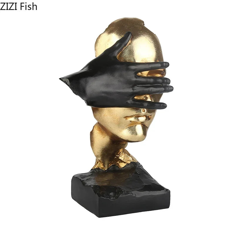 Silent Is Gold Resin Sculpture – Elegant Home Accessories for Modern Interior Design Accents | Free Worldwide Shipping!