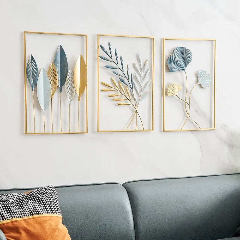 Elevate Your Home with Nordic Vintage Metal Ginkgo Leaf Iron Wall Hanging Photo Frame Art