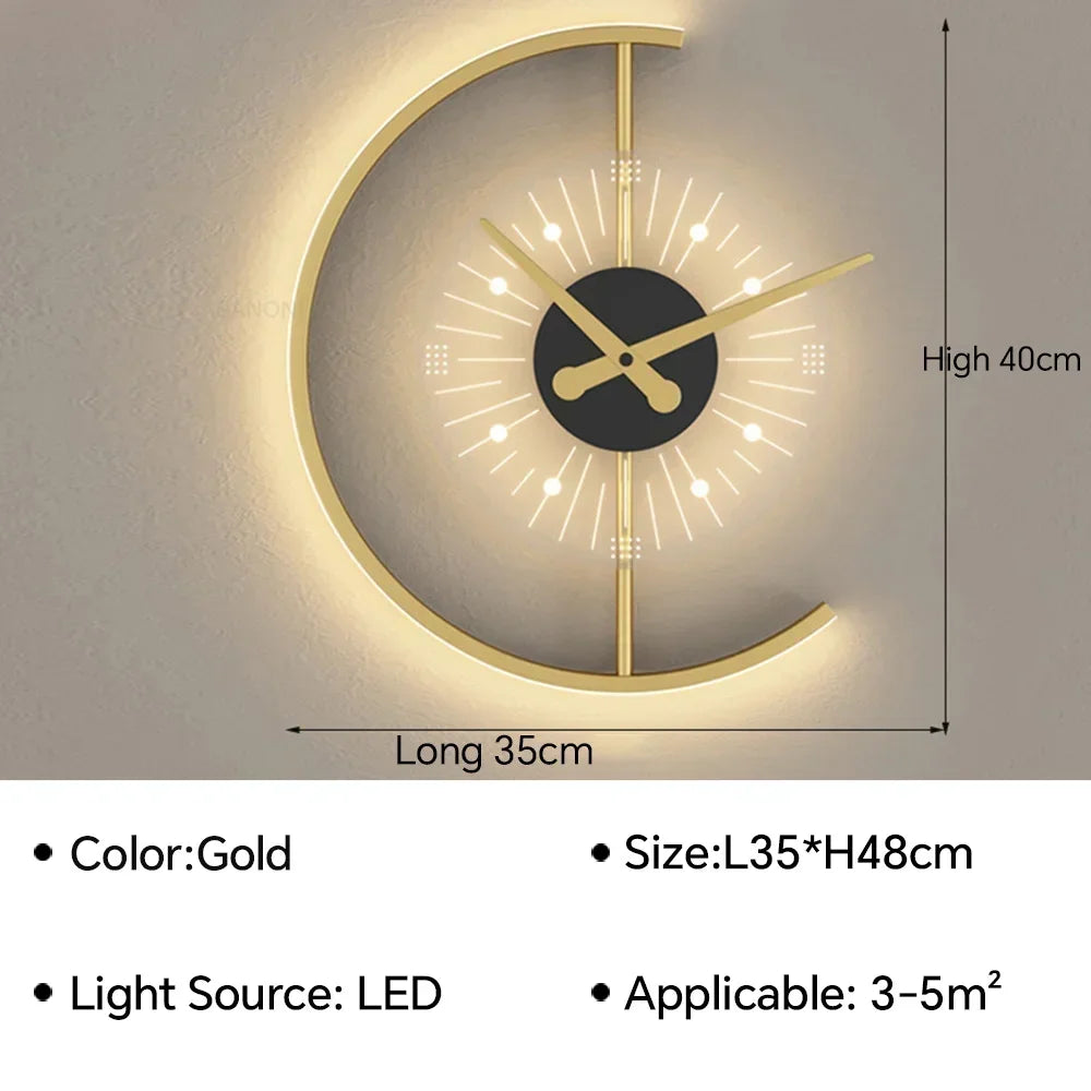 Illuminate & Elevate Your Space with the Modern LED Wall Lamp Clock β A Fusion of Functionality & Style!