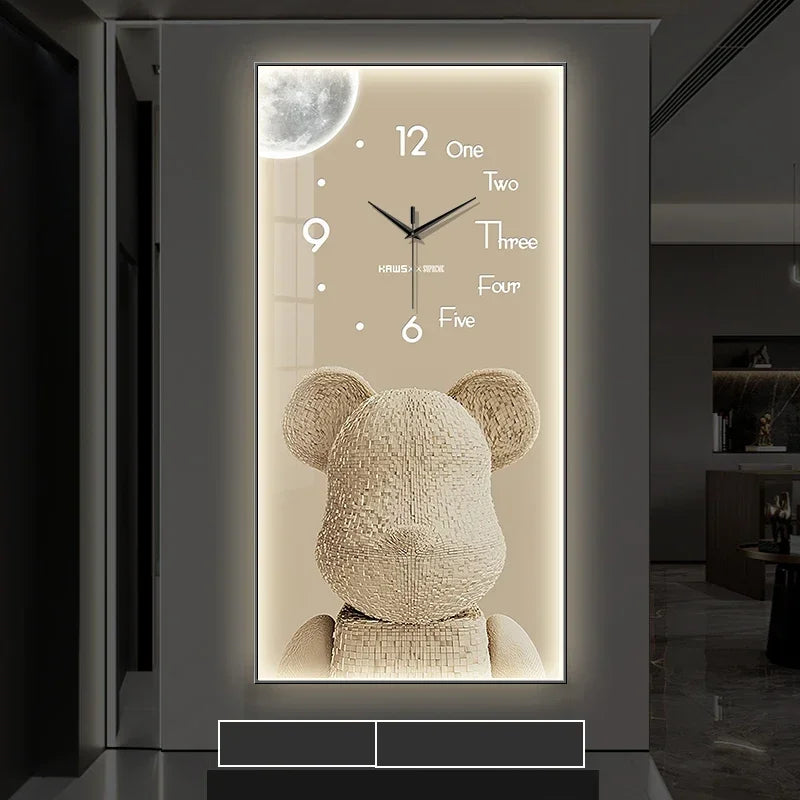 Creative Cartoon Bear LED Wall Clock β A Charming Home Accessory for Modern Spaces