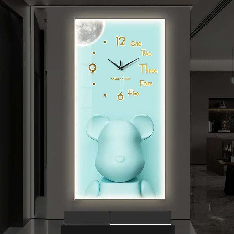 Creative Cartoon Bear LED Wall Clock β A Charming Home Accessory for Modern Spaces