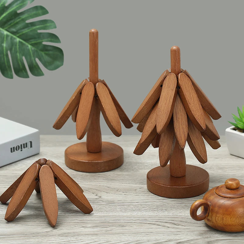 Home Decor Sale Wooden Tree Design Heat Resistant Table Mats for Home Accessories Interior Design Accents Home Art Panel Art