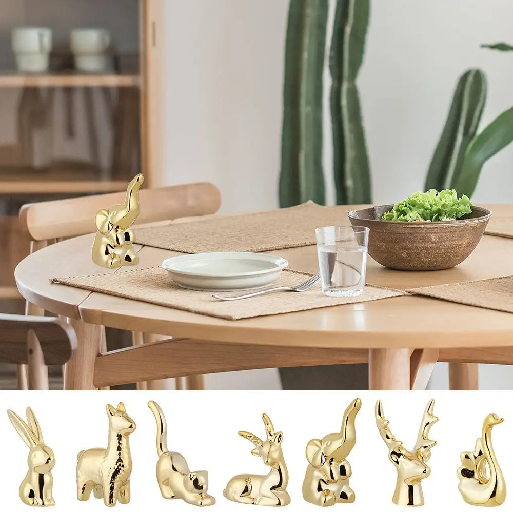 Elegant Multi-Panel Wall Art - Transform Your Home Decor with Modern Ceramic Animal Figurines