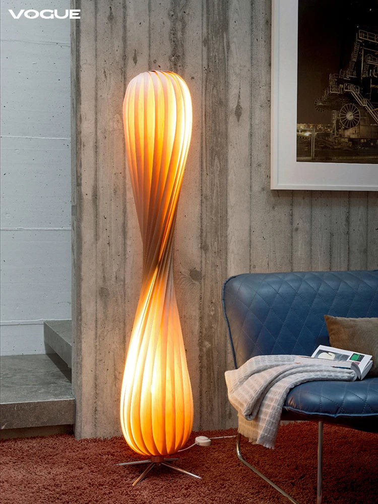 Illuminate Your Space with Elegance: 2023 Wabi Sabi Wooden Floor Lamp - Perfect Home Accessory!