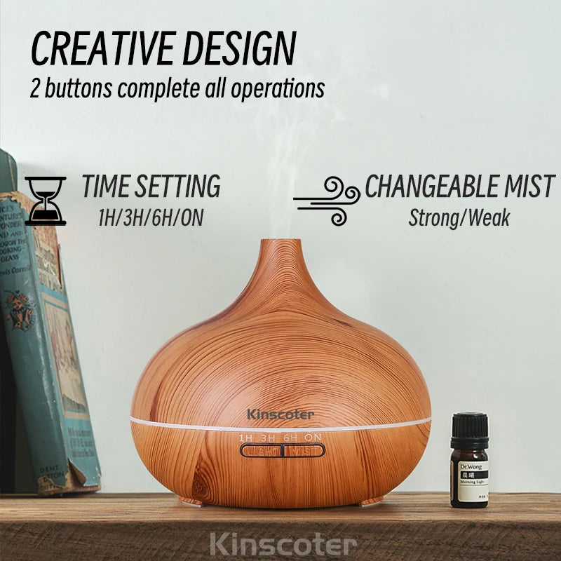 Aromatherapy Essential Oil Diffuser 500ml | Ultrasonic Humidifier with 7-Color LED & Remote – Perfect Home Accessories for Interior Design Accents