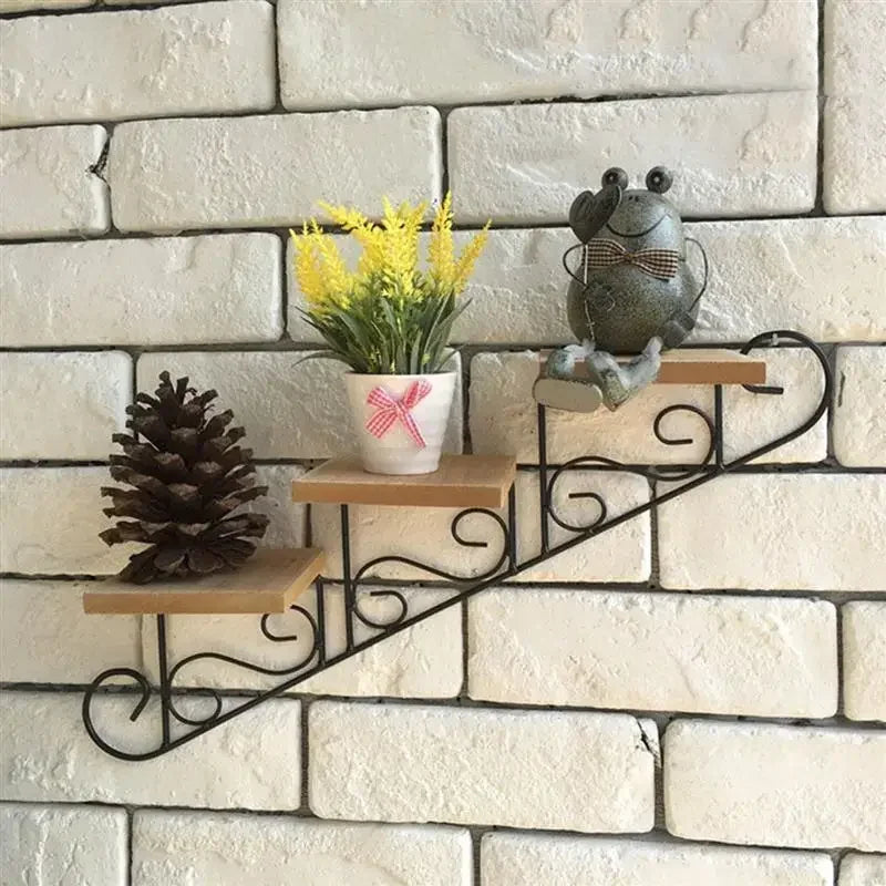 Retro Staircase Decorative Frame Wall Shelf