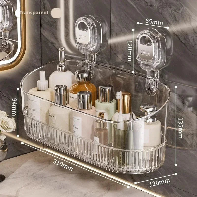 Home Décor Sale: Easy-Install Shower Suction Cup Shelf | Bathroom Organizer for Home Accessories and Interior Design Accents