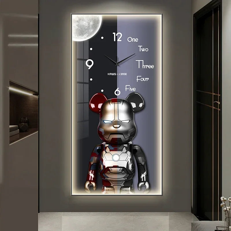 Creative Cartoon Bear LED Wall Clock β A Charming Home Accessory for Modern Spaces