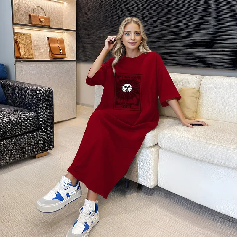Short Sleeve T-dress Women's Summer Cross-border Europe America Station Direct Sale Women's Clothing Wholesale