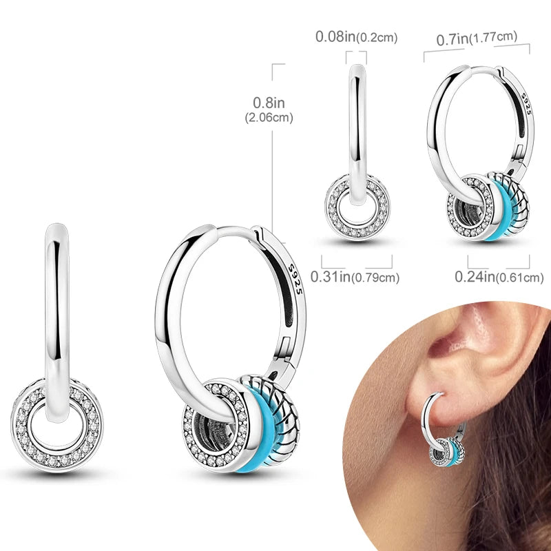 925 Sterling Silver Hoops Earrings Hypoallergenic Hoops Earrings With Zirconia Fashion High Quality Jewelry for Women Girls