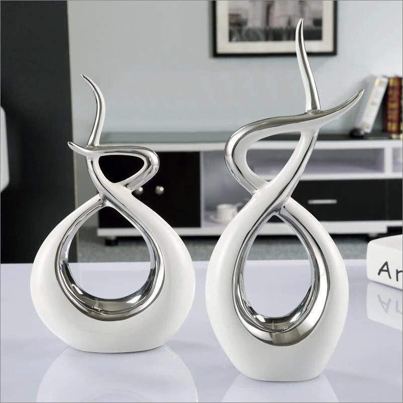Modern European Ceramic Lover Figurines β Elegant Home Accessories for Artful Living