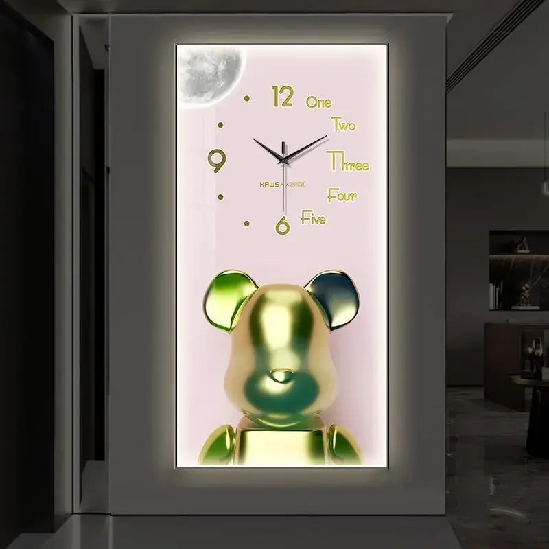 Creative Cartoon Bear LED Wall Clock β A Charming Home Accessory for Modern Spaces