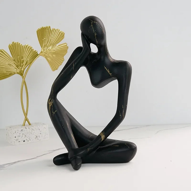 Transform Your Space with Resin Thinker Statue - Abstract Art Home Decor Accents | Free Shipping & Up to 70% Off!