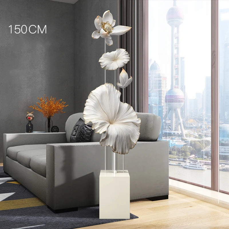 Elevate Your Living Space with the Elegant Lotus Rhyme Floor Sculpture β A Masterpiece of Modern Home Decor