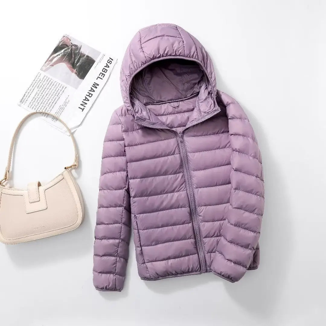 15 Colors Women Hooded Puffer Jackets 2023 New Spring Winter 90% White Duck Down Female Coats Ultralight Packable Casual Parkas