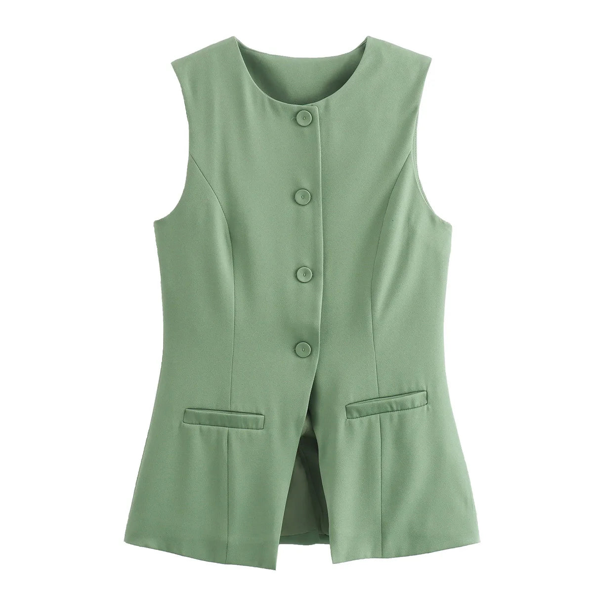 White Sleeveless Vest Women Button Summer Vests for Women Jackets Pink Vest Top Women Streetwear Women's Tailored Vest