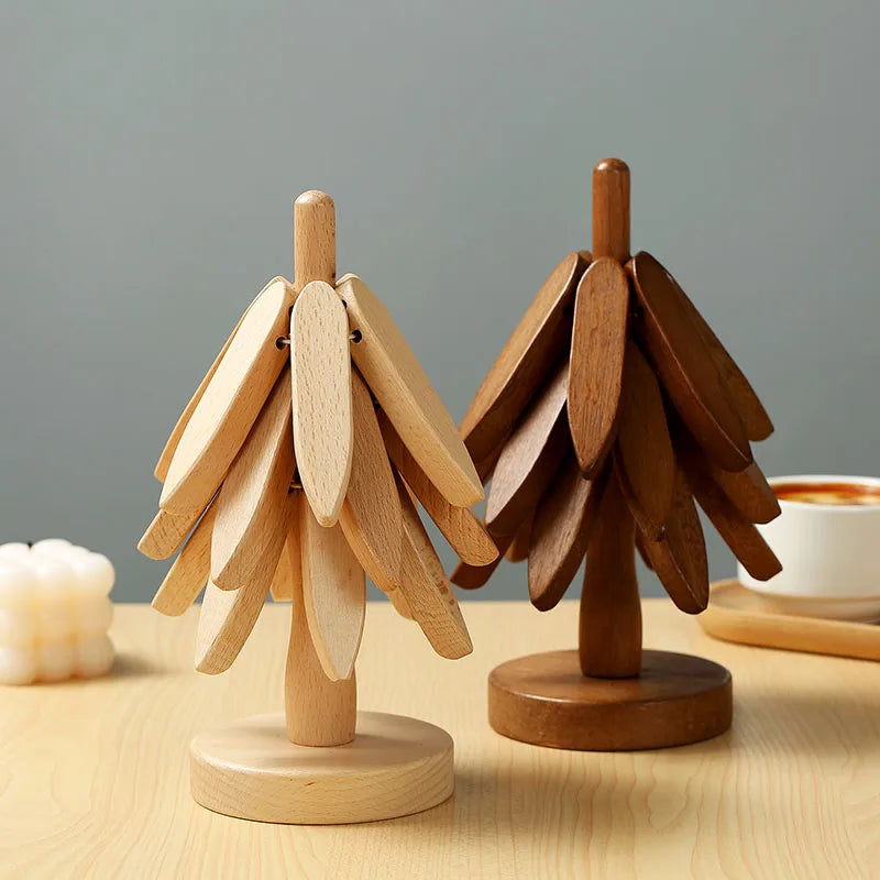 Home Decor Sale Wooden Tree Design Heat Resistant Table Mats for Home Accessories Interior Design Accents Home Art Panel Art