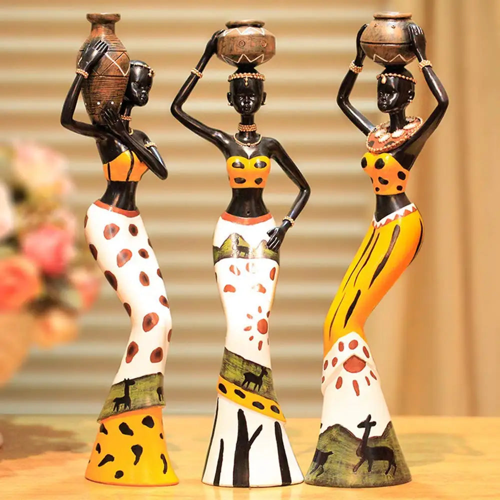 Vilead Resin African Women Statue - Elevate Your Home with Timeless Elegance | Interior Design Accents
