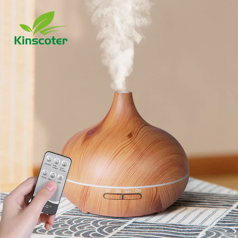 Aromatherapy Essential Oil Diffuser 500ml | Ultrasonic Humidifier with 7-Color LED & Remote – Perfect Home Accessories for Interior Design Accents