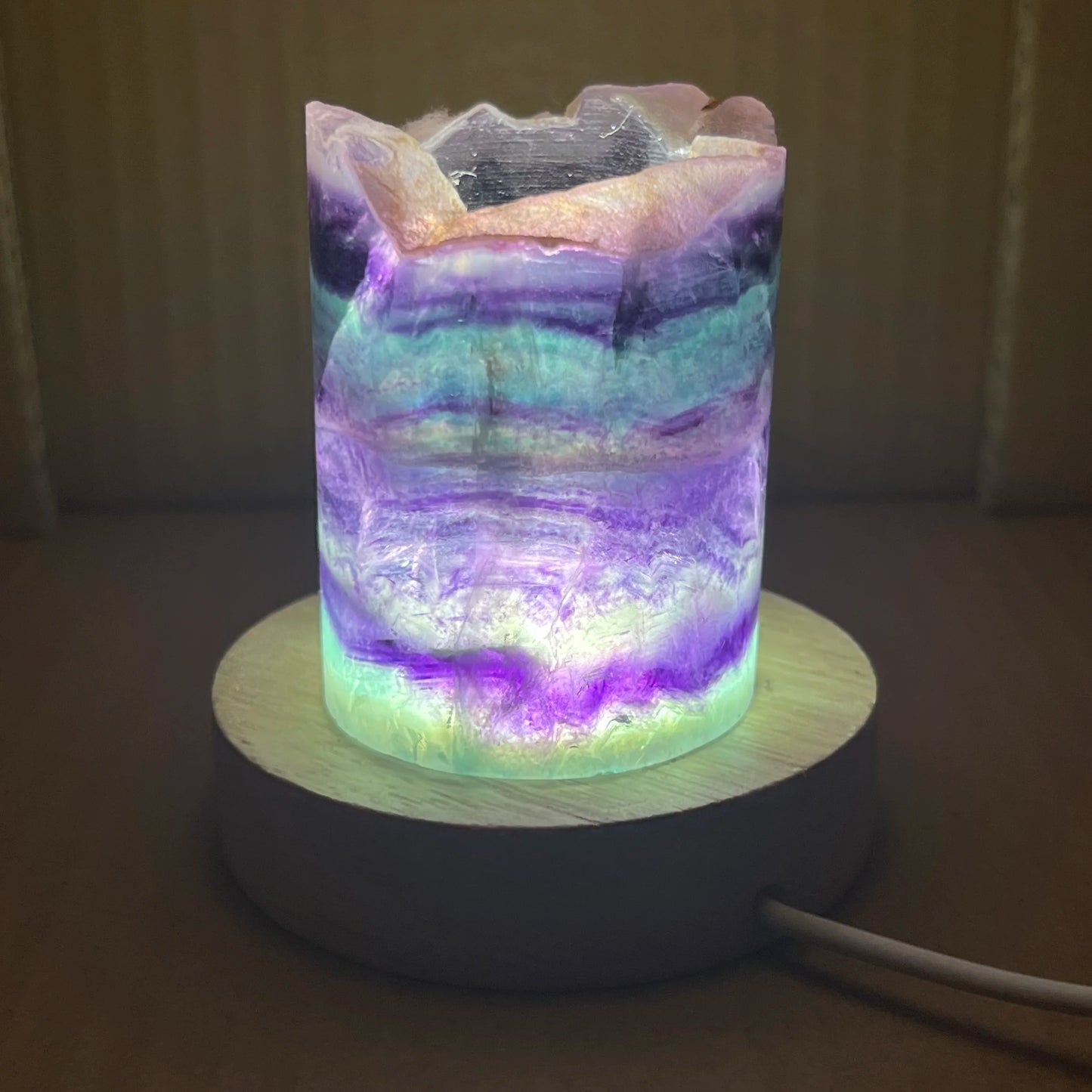 Natural Rainbow Fluorite Lamp for Sale | Home Decor Sale | Interior Design Accents | Modern Panel Art | Free Worldwide Shipping