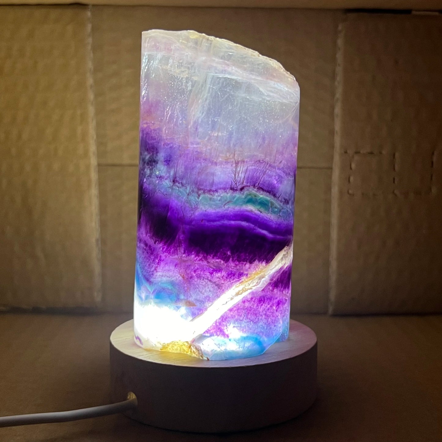 Natural Rainbow Fluorite Lamp for Sale | Home Decor Sale | Interior Design Accents | Modern Panel Art | Free Worldwide Shipping