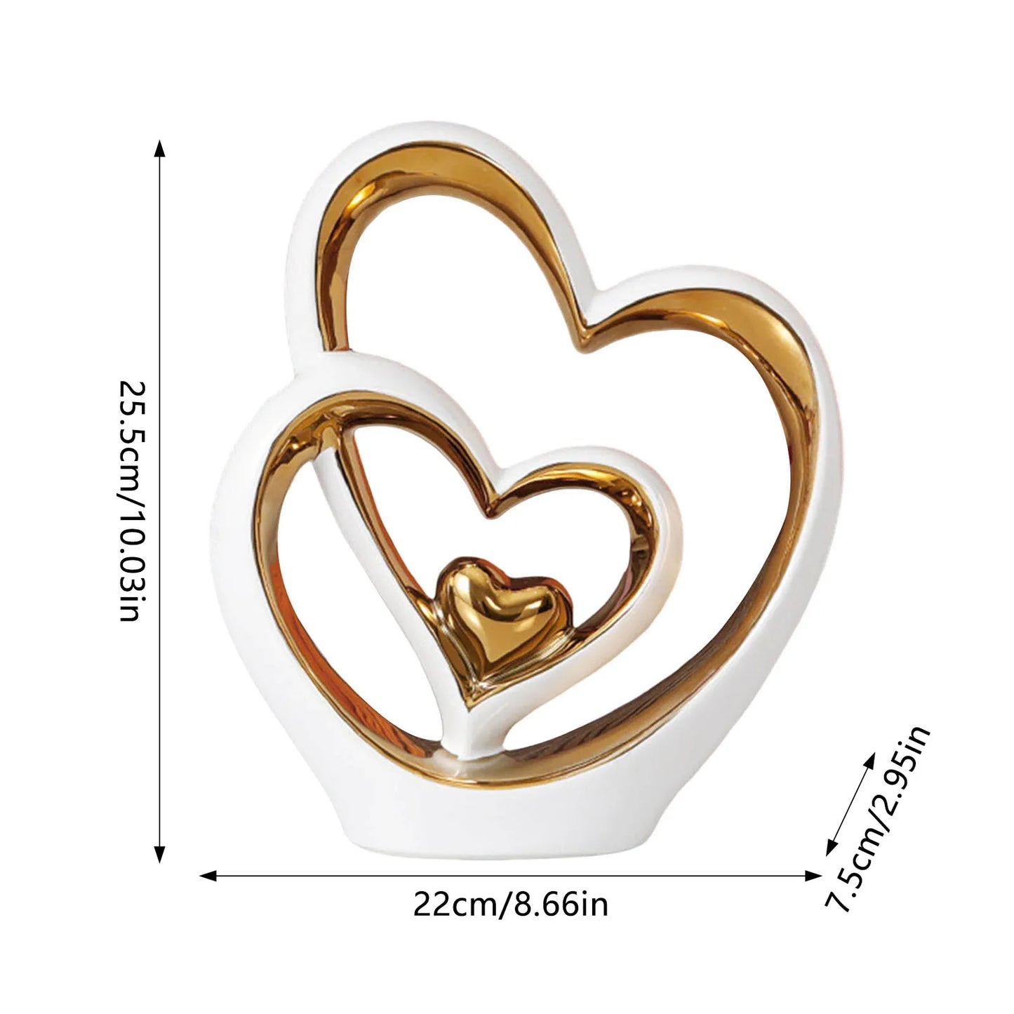 Home Accessories Sale | Elegant Ceramic Heart Ornament for Interior Design | Free Shipping Worldwide