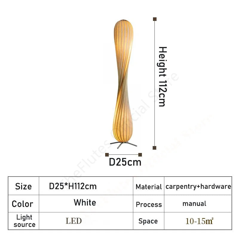 Illuminate Your Space with Elegance: 2023 Wabi Sabi Wooden Floor Lamp - Perfect Home Accessory!