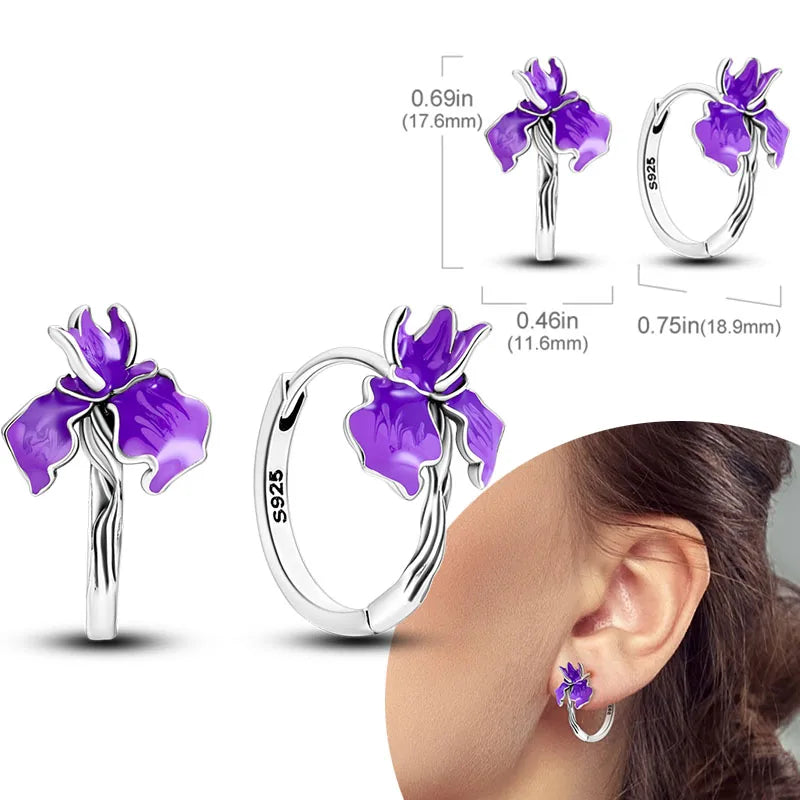 925 Sterling Silver Hoops Earrings Hypoallergenic Hoops Earrings With Zirconia Fashion High Quality Jewelry for Women Girls