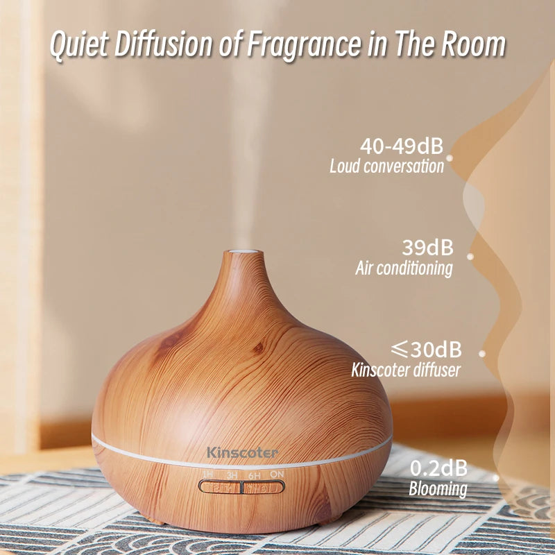 Aromatherapy Essential Oil Diffuser 500ml | Ultrasonic Humidifier with 7-Color LED & Remote – Perfect Home Accessories for Interior Design Accents