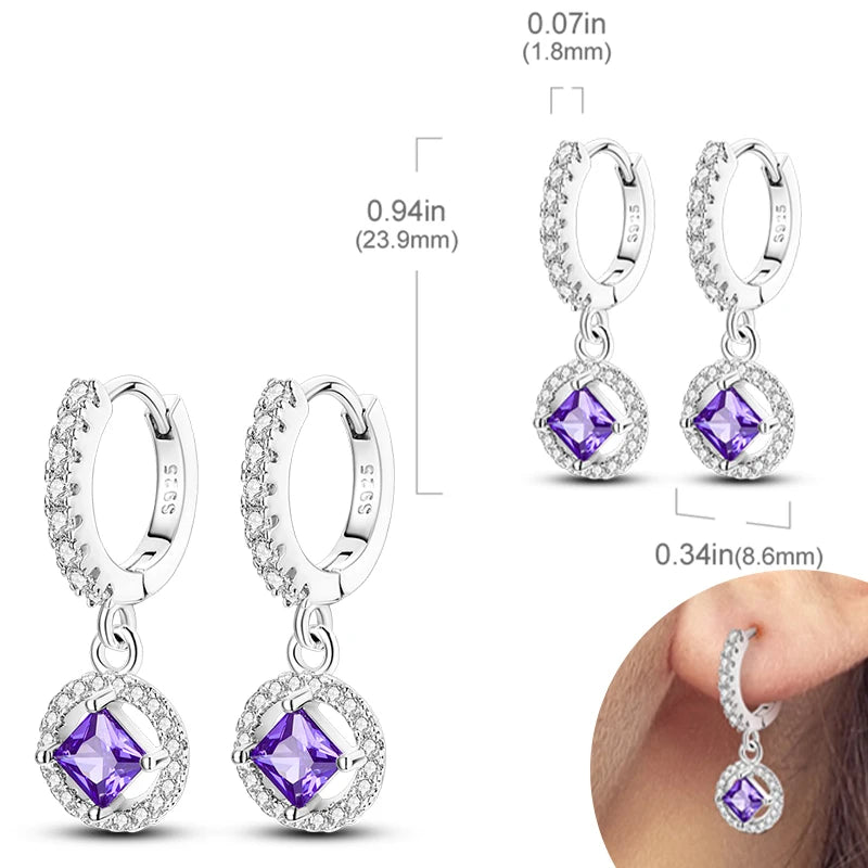 925 Sterling Silver Hoops Earrings Hypoallergenic Hoops Earrings With Zirconia Fashion High Quality Jewelry for Women Girls