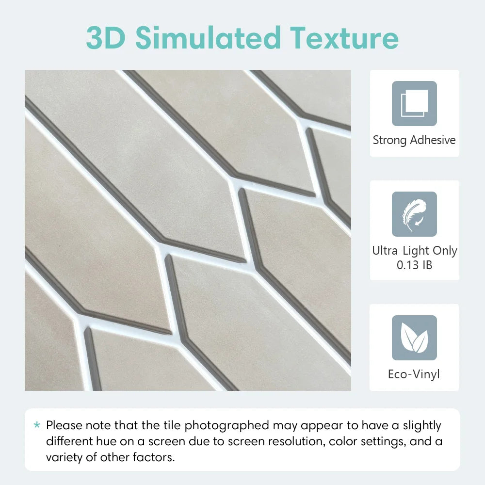 Elegant 3D Peel and Stick Wall Tile for Stylish Home Decor