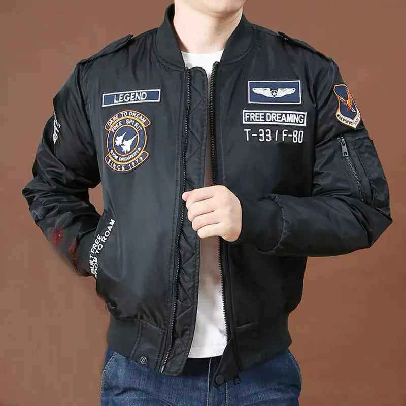 Pilot Trendy Brand European and American Jacket Men's Embroidered Baseball Suit Spring and Autumn Badge Pattern Casual Jacket