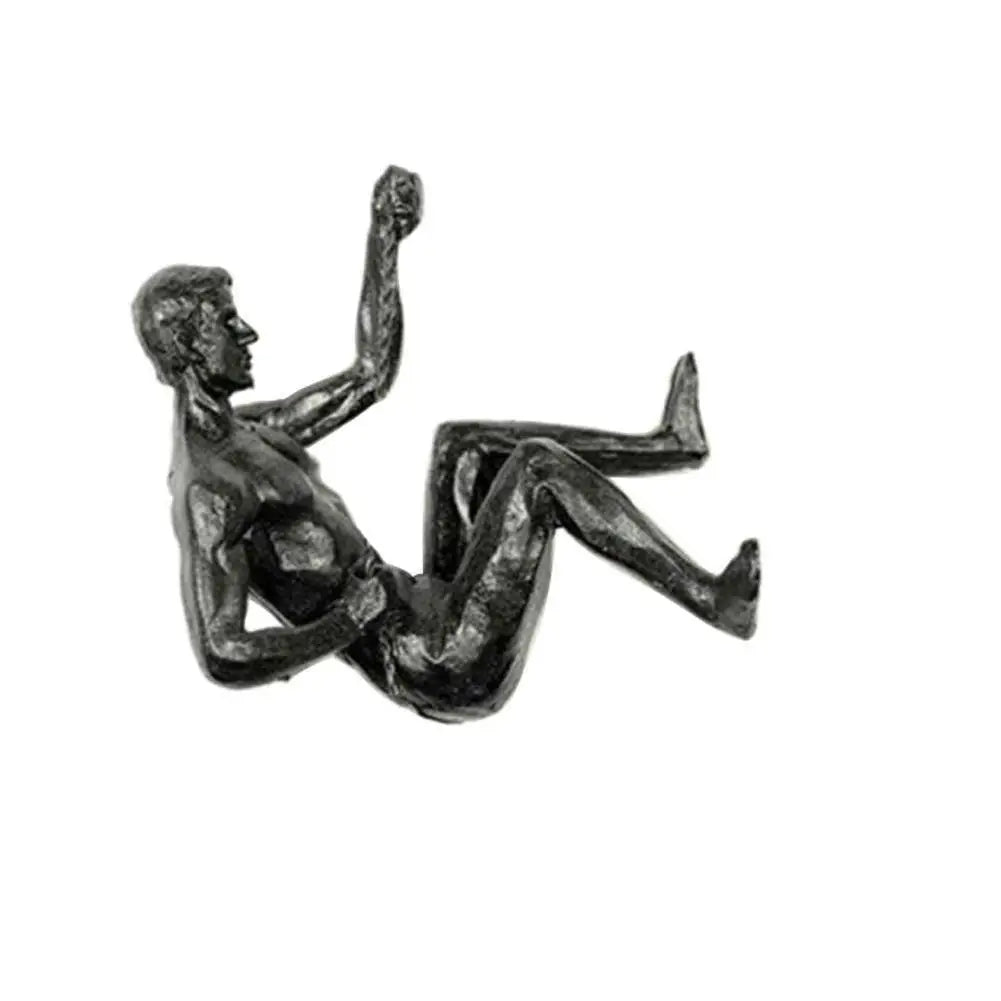 Transform Your Space with Athlete Rock Climbing Man Resin Wall Sculpture - Unique Home Decor