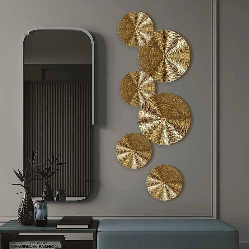 Transform Your Home with Light Luxury Round Golden Wall Decoration
