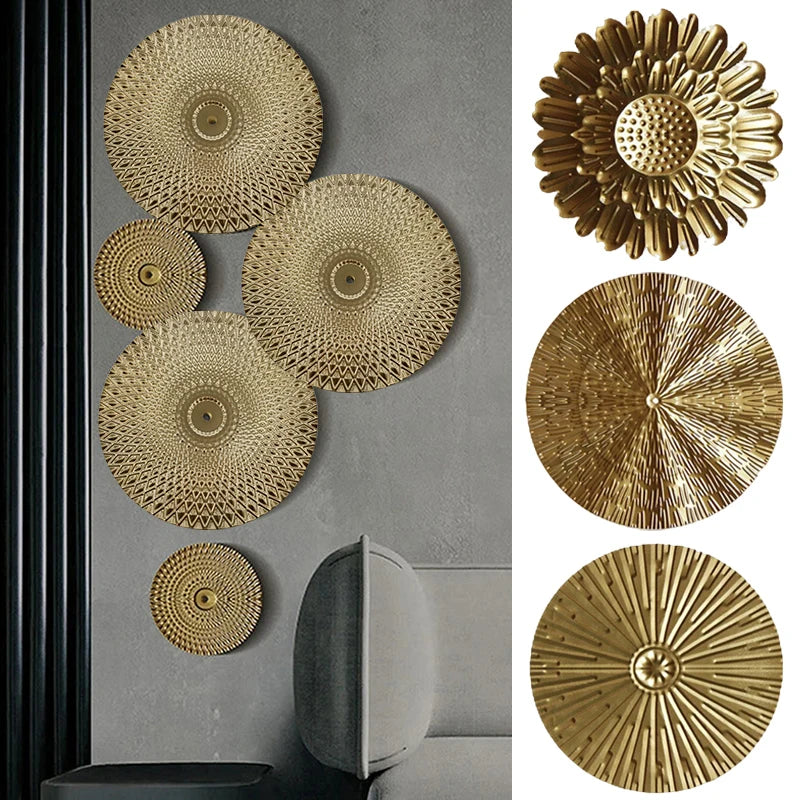 Transform Your Home with Light Luxury Round Golden Wall Decoration