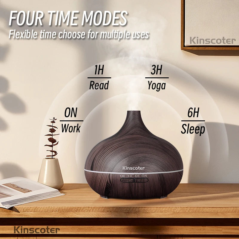 Aromatherapy Essential Oil Diffuser 500ml | Ultrasonic Humidifier with 7-Color LED & Remote – Perfect Home Accessories for Interior Design Accents