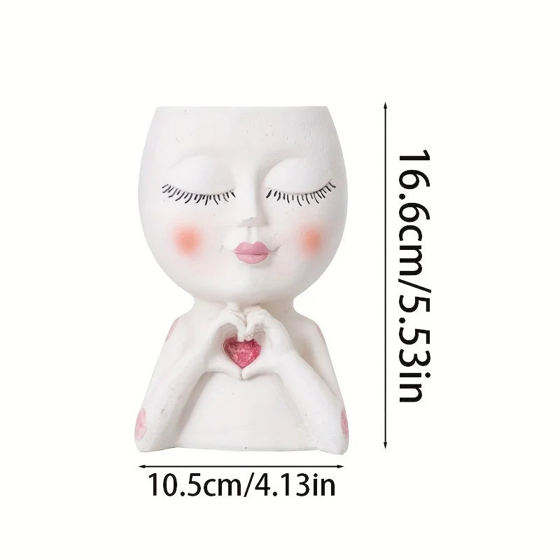 Transform Your Space with the Girls Face Flower Planter - A Unique Home Accent!